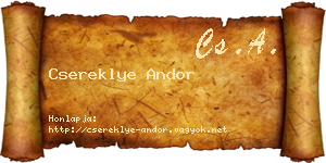 Csereklye Andor névjegykártya