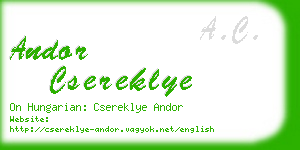 andor csereklye business card